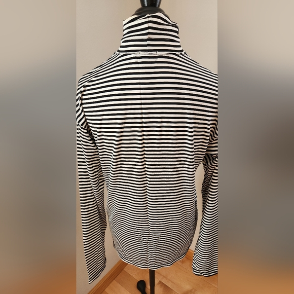 CALVIN KLEIN Men's vintage blk/wht striped turtleneck in L - Picture 5 of 12